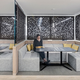 Bonus biophilic feature: Obstructed views through perforated felt panels provide a representational experience of mystery and intrigue also felt in nature.